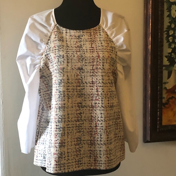 New Zara Combination Top w/ Voluminous Sleeves ♥️ - Picture 4 of 16